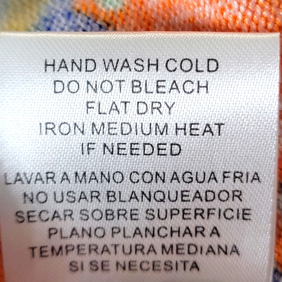 Joseph A Sweater Women Size M Orange Multicolor Paisley Short Sleeves - Picture 2 of 5